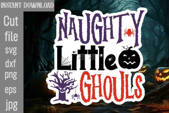 Naughty Little Ghouls SVG Cut File for Crafts and Graphics