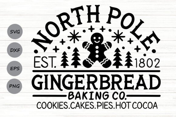 North Pole Gingerbread Baking Co Svg: A Festive Graphic for Local Branding
