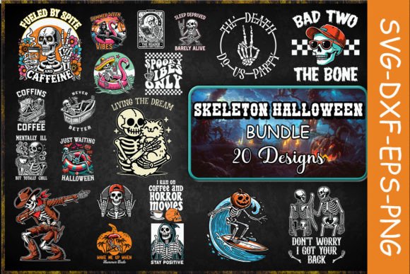 Skeleton Halloween SVG Bundle for Crafts and Graphics