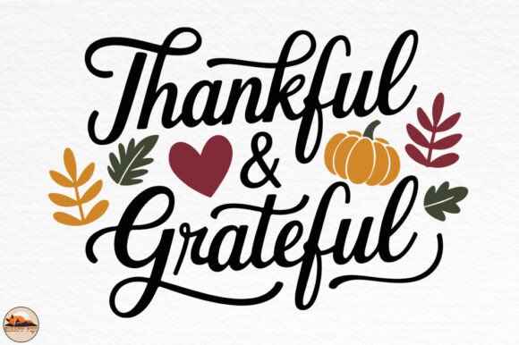 Thankful and Grateful Thanksgiving PNG for Crafts and Graphics