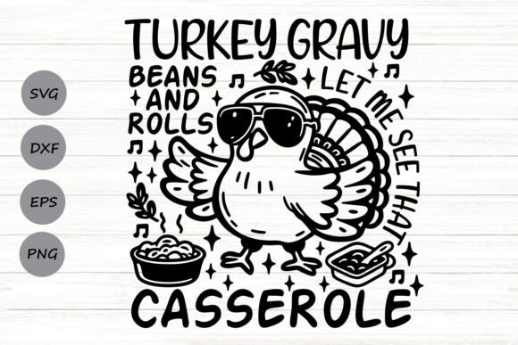 Turkey Gravy Beans and Rolls Graphics for Crafts