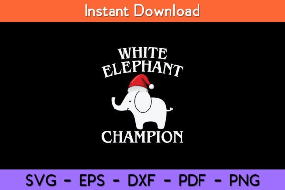 White Elephant Champion Party Funny Graphics for Local Business Branding
